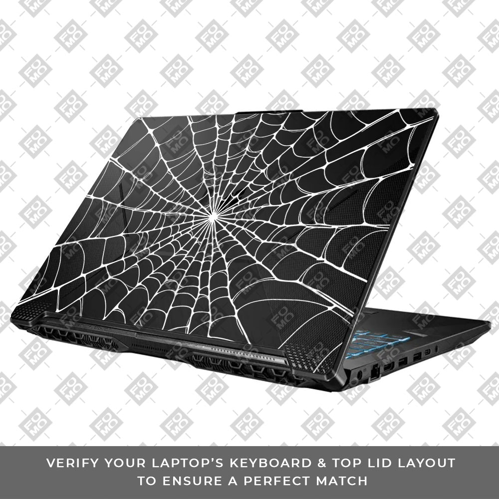 Transparent Spider Web Vortex Asus TUF Gaming F17 FX706 Laptop Skin