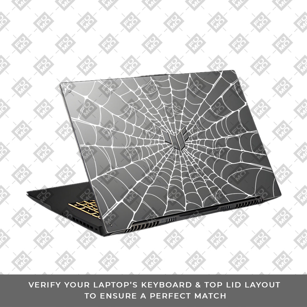 Transparent Spider Web Vortex Asus TUF Gaming F17 FX707Z Laptop Skin