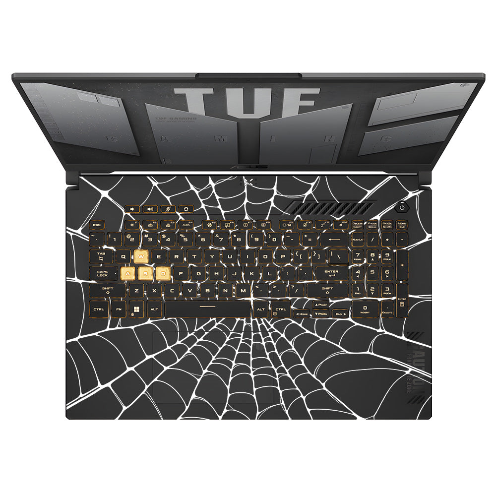 Transparent Spider Web Vortex Asus TUF Gaming F17 FX707Z Laptop Skin