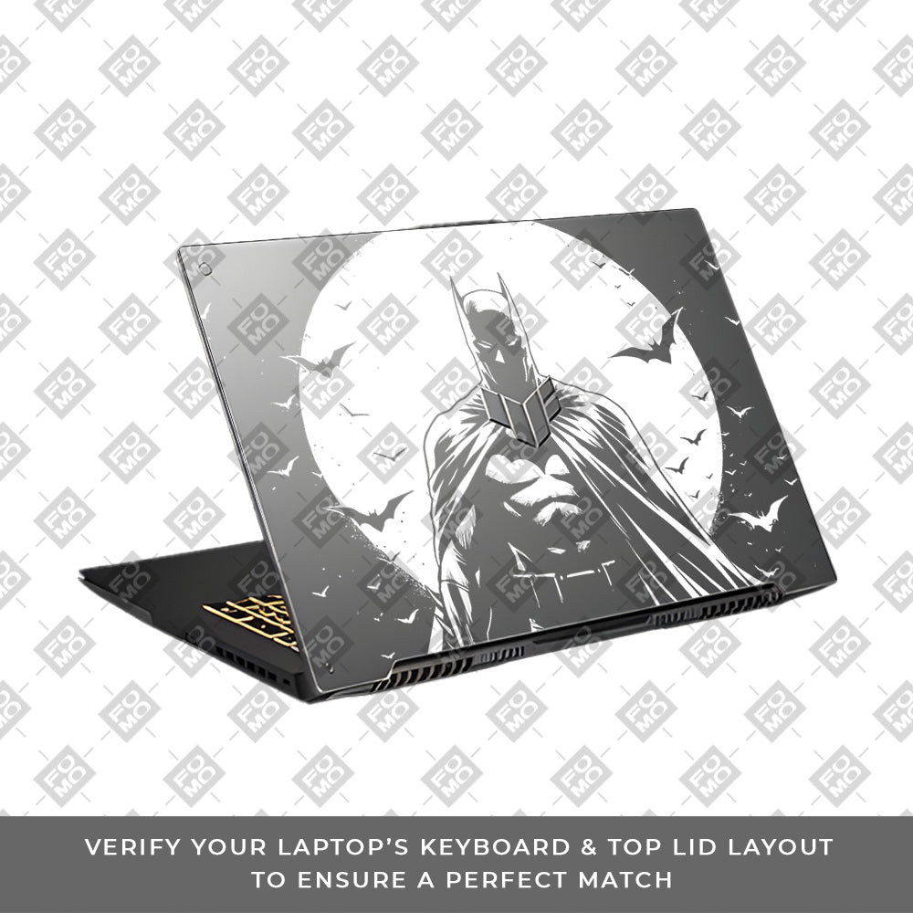 Transparent Dark Knight Moon Rise Asus TUF Gaming F17 FX707Z Laptop Skin