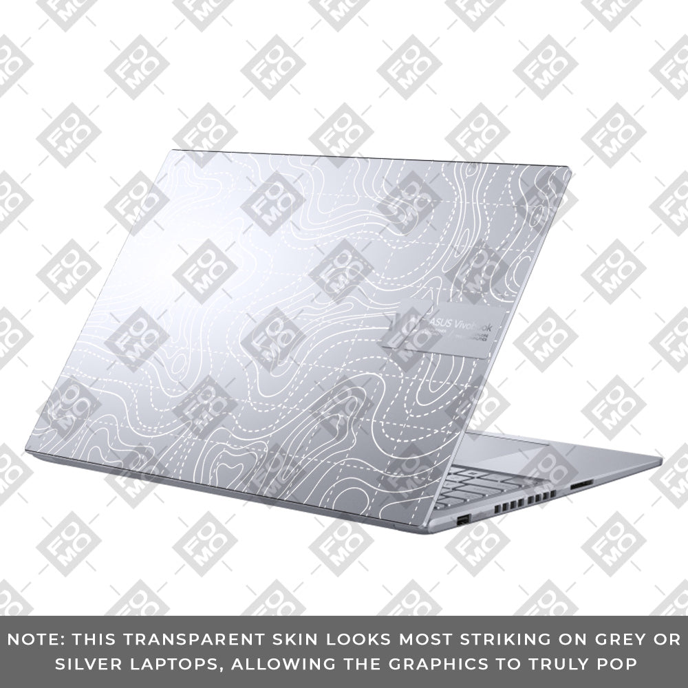 Transparent Abstract Contour Grid Lines Asus Vivobook 16 X1605V Laptop Skin