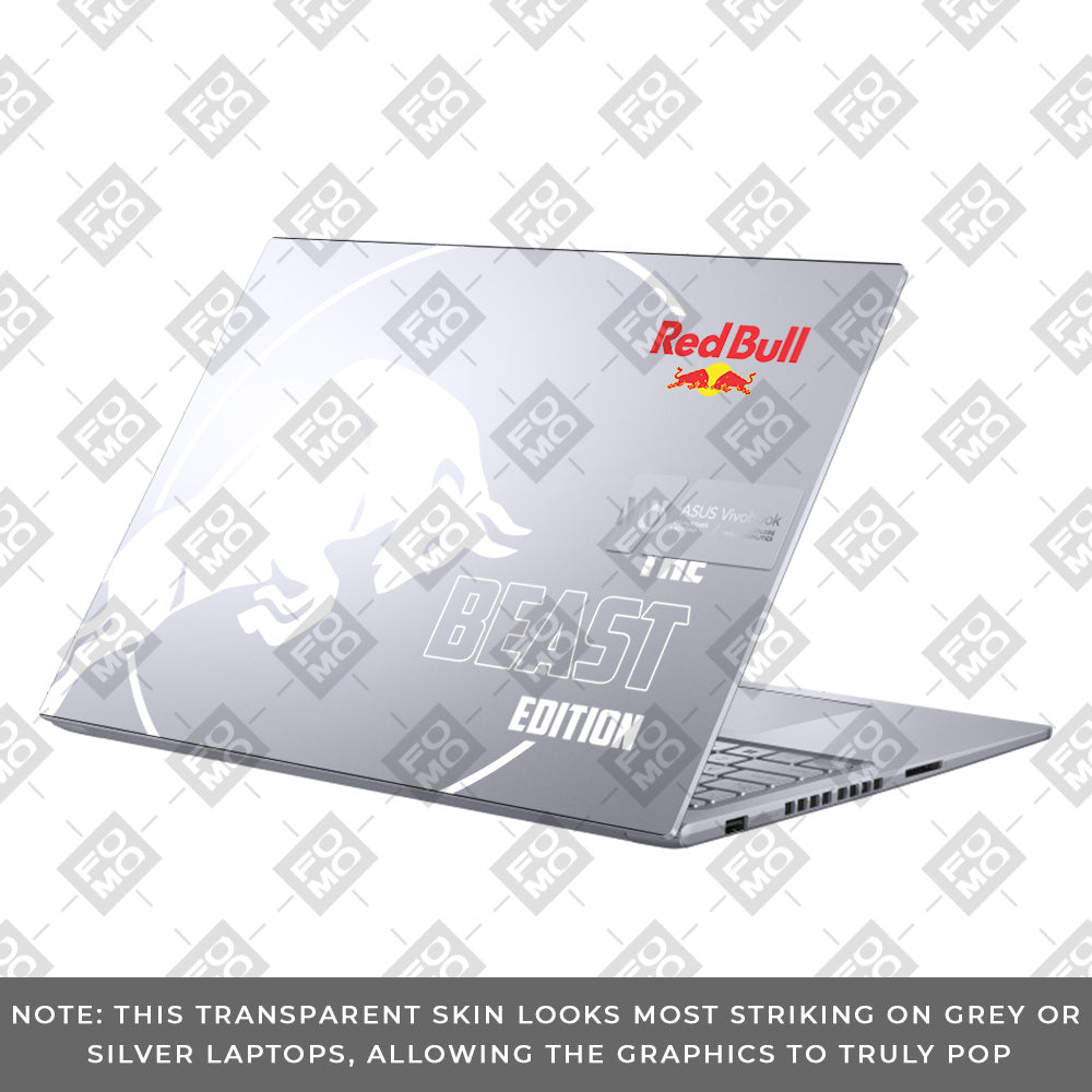 Transparent Red Bull Energy Asus Vivobook 16 X1605V Laptop Skin