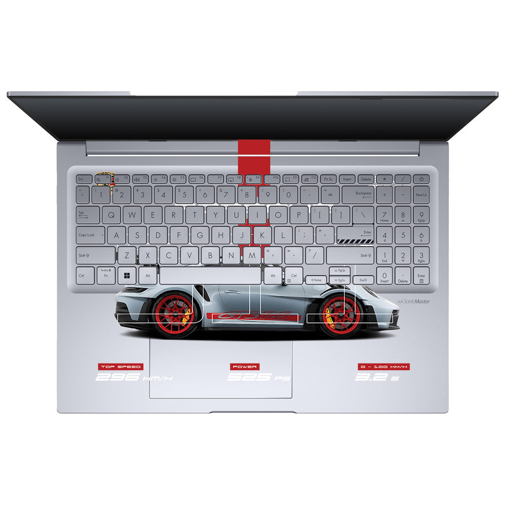 Transparent Porsche 911 Performance Asus Vivobook 16 X1605V Laptop Skin