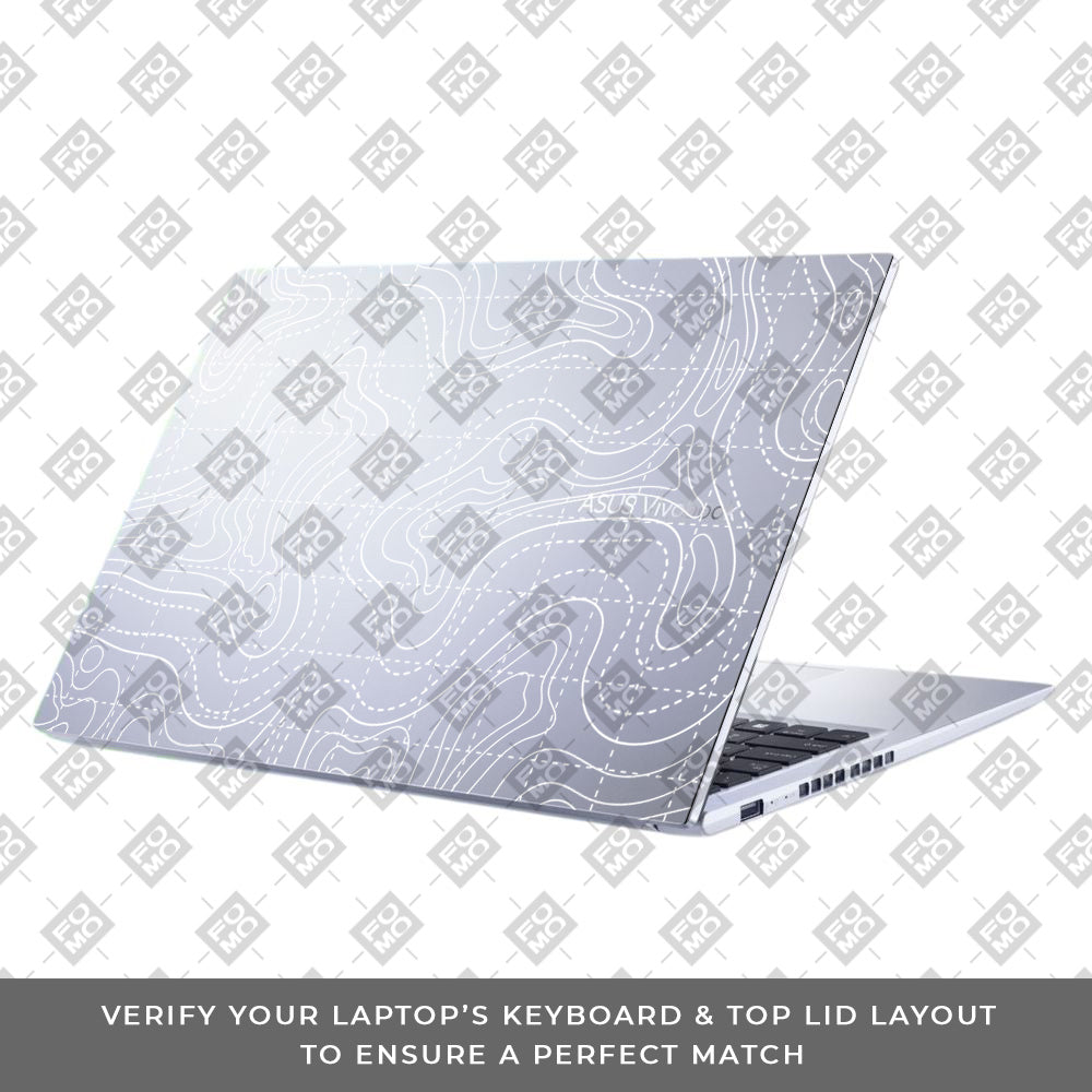 Transparent Abstract Contour Grid Lines Asus Vivobook 15 X1502ZA Laptop Skin