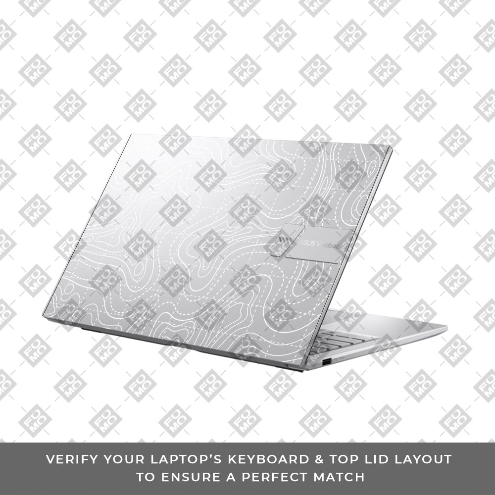 Transparent Abstract Contour Grid Lines Asus VivoBook 15 X1504VA Laptop Skin