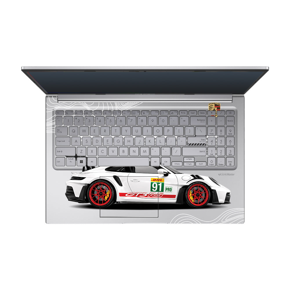 Transparent Porsche GT3 RS Power Asus Vivobook 15 X1504ZA Laptop Skin