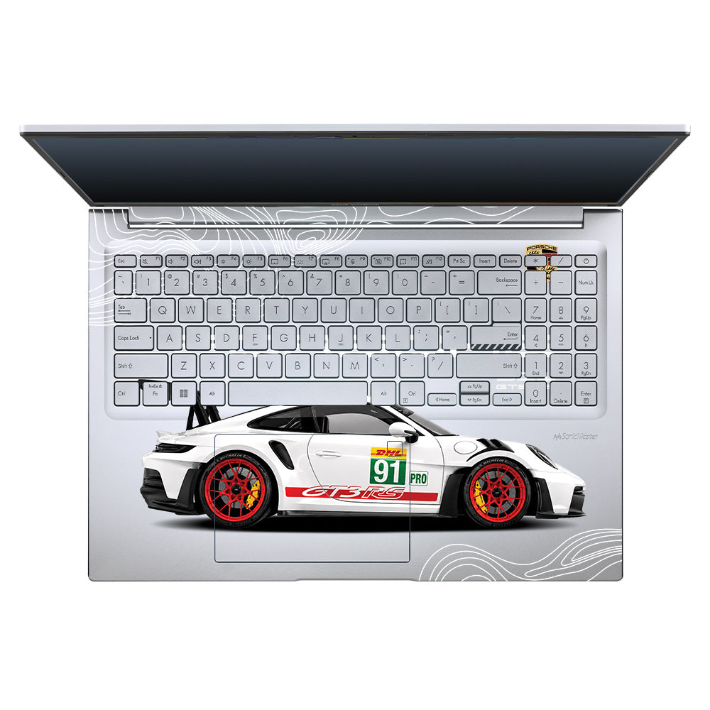 Transparent Porsche GT3 RS Power Asus Vivobook 16X K3605 Laptop Skin