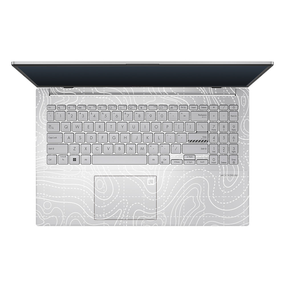 Transparent Abstract Contour Grid Lines Asus VivoBook Go 14 E1404 Laptop Skin