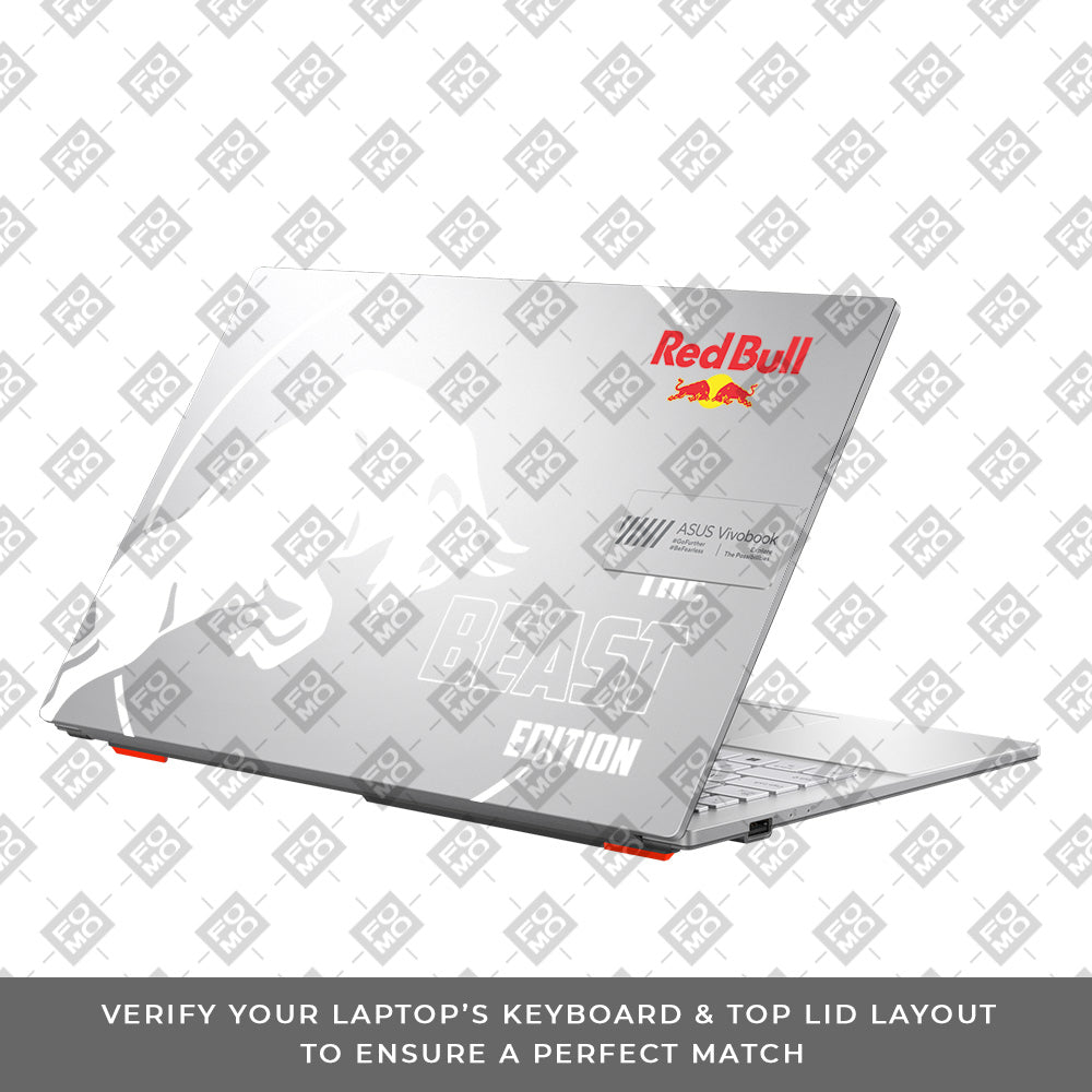 Transparent Red Bull Energy Asus VivoBook Go 14 E1404 Laptop Skin