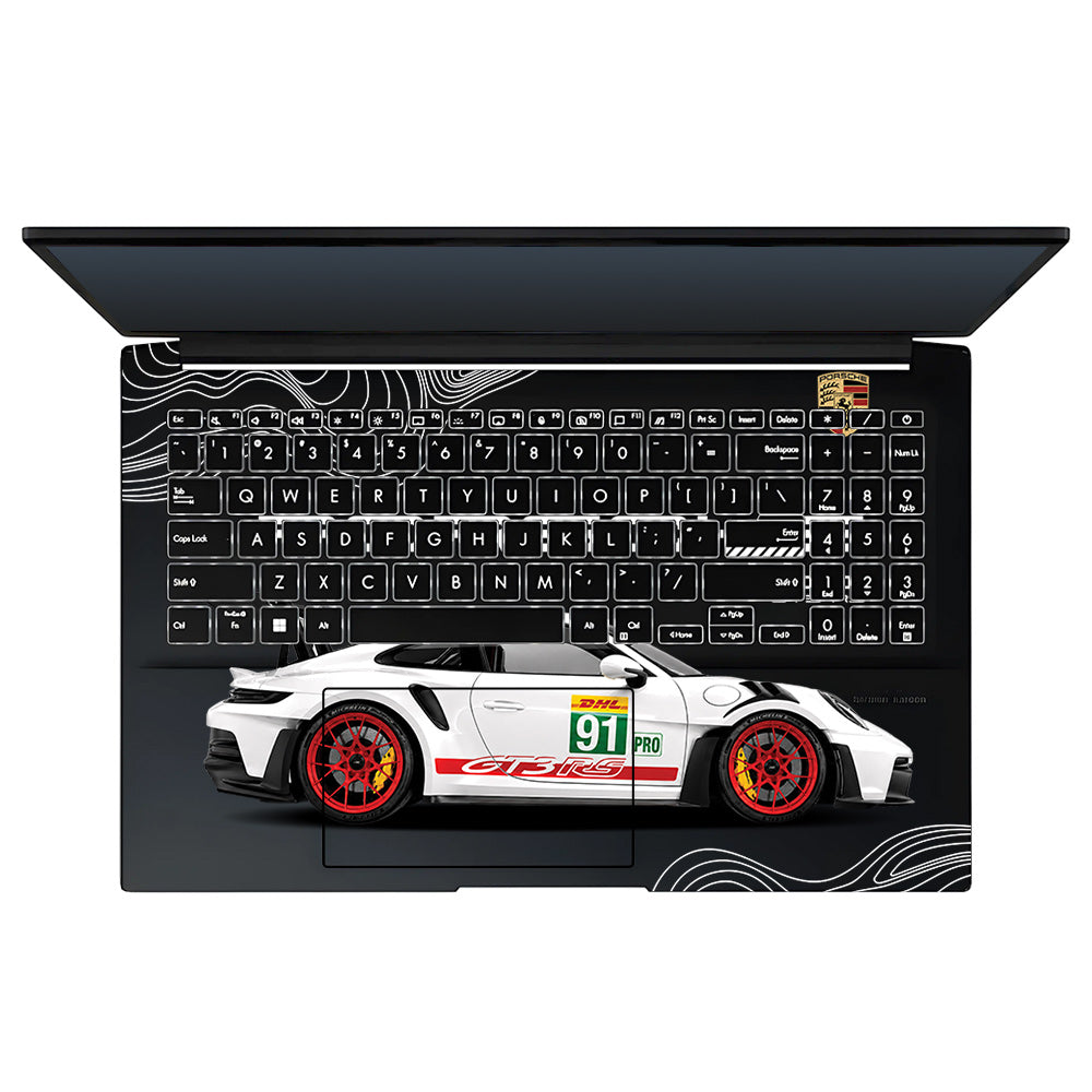 Transparent Porsche GT3 RS Power Asus Vivobook Go 15 E1504G Laptop Skin