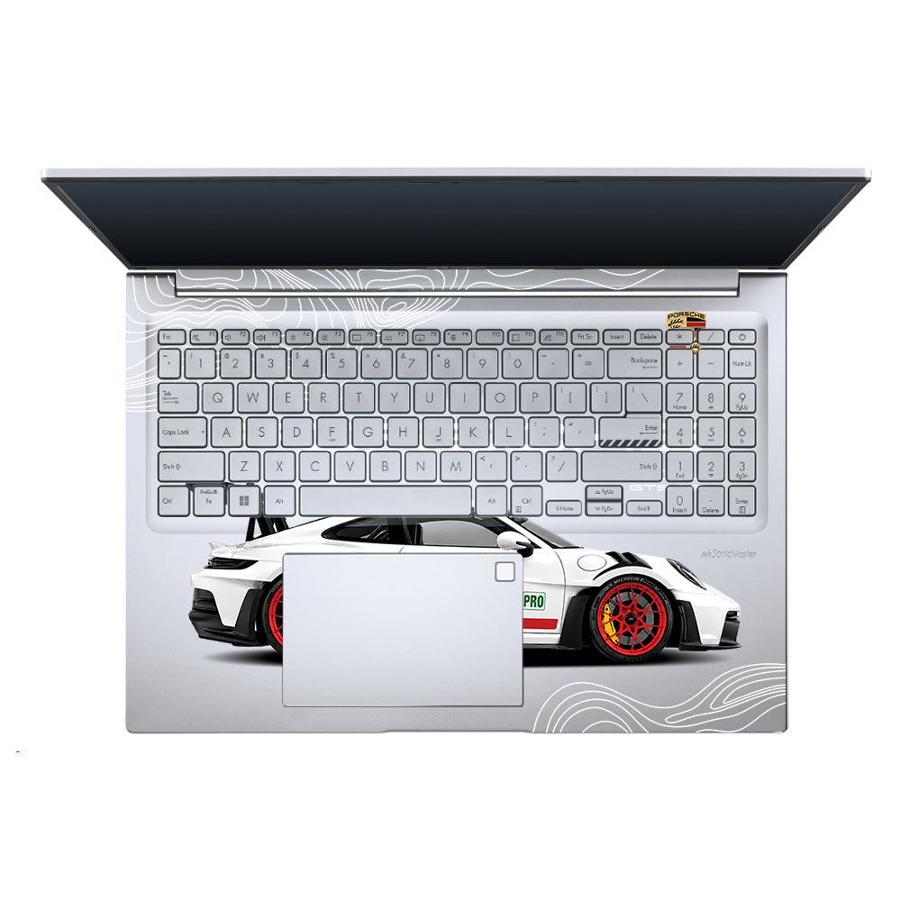 Transparent Porsche GT3 RS Power Asus Vivobook Pro 15 M6500QC & M6500QH Laptop Skin
