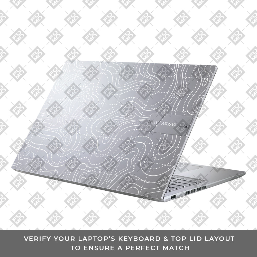 Transparent Abstract Contour Grid Lines Asus Vivobook X1605ZA Laptop Skin