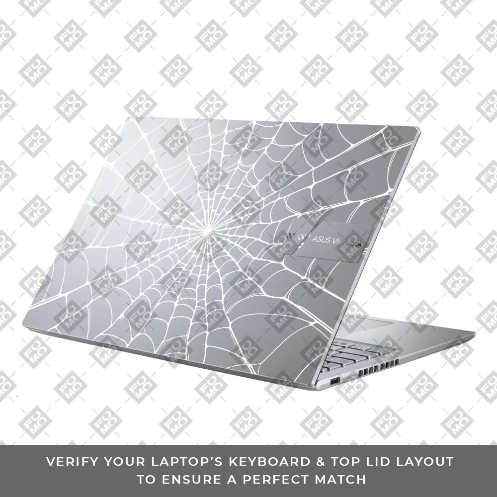 Transparent Spider Web Vortex Asus Vivobook X1605ZA Laptop Skin