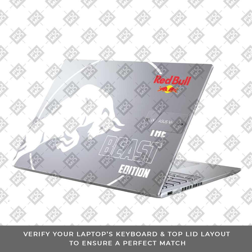 Transparent Red Bull Energy Asus Vivobook X1605ZA Laptop Skin