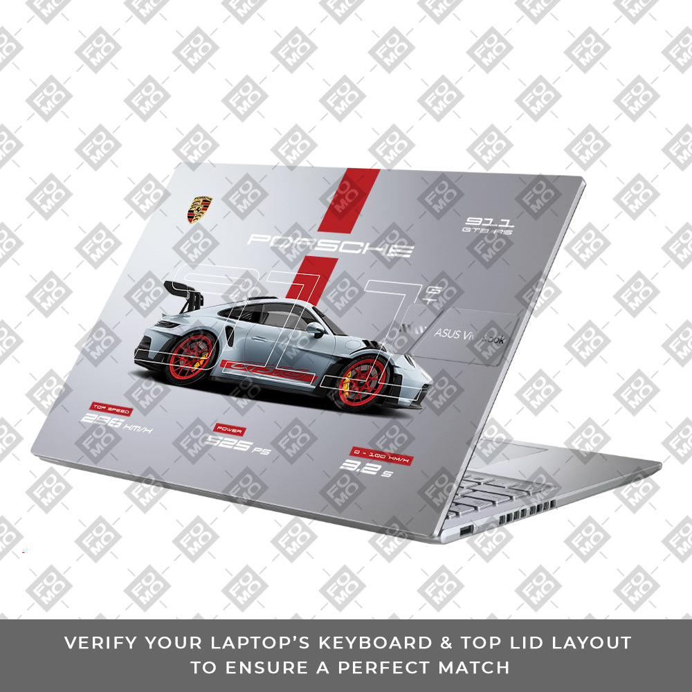 Transparent Porsche 911 Performance Asus Vivobook X1605ZA Laptop Skin