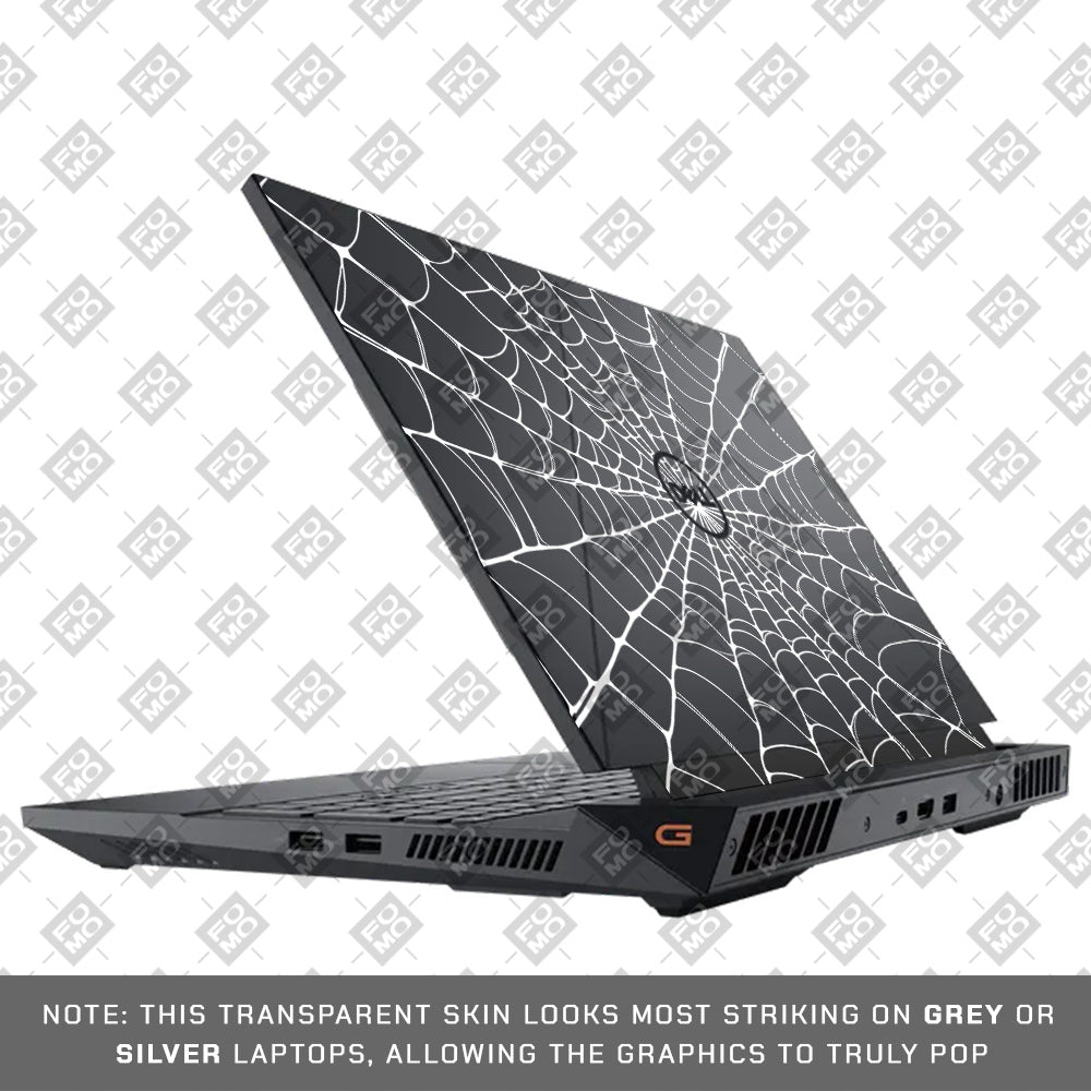 Transparent Spider Web Vortex Dell G15 5520, 5530 Laptop Skin