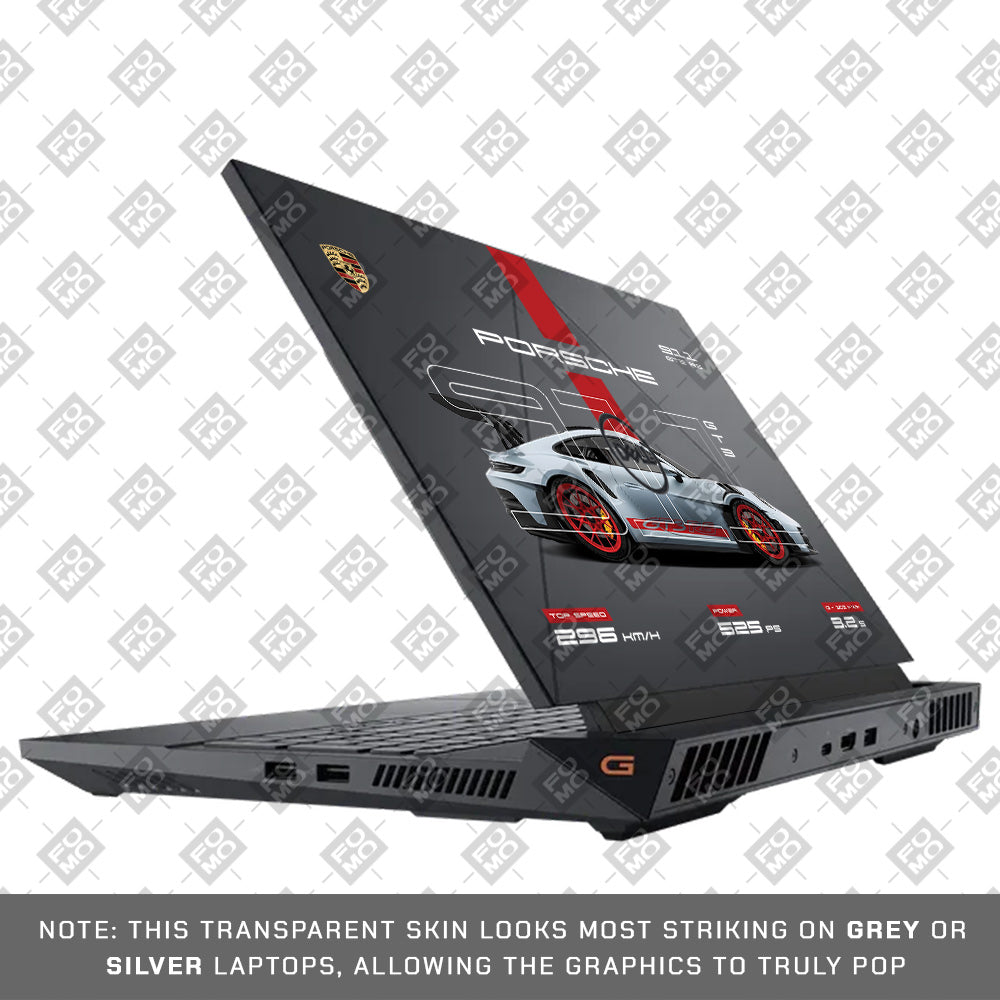 Transparent Porsche 911 Performance Dell G15 5520, 5530 Laptop Skin