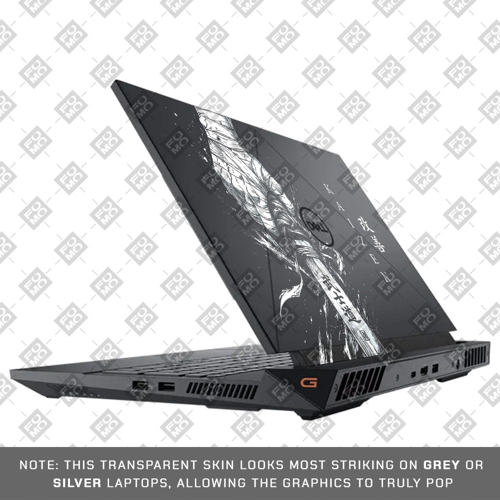 Transparent Kaizen Samurai Sword Dell G15 5520, 5530 Laptop Skin