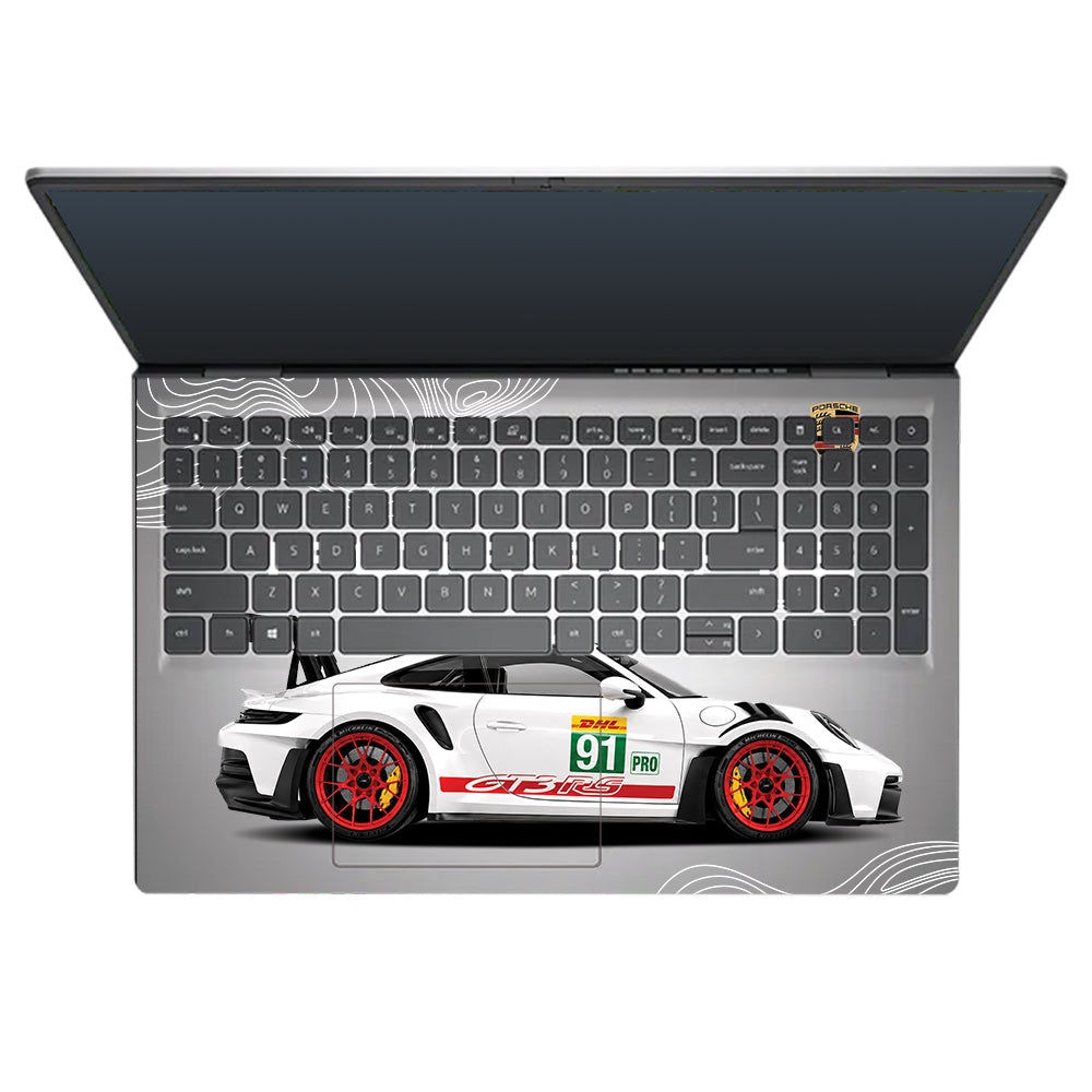 Transparent Porsche GT3 RS Power Dell Inspiron 3520 Laptop Skin