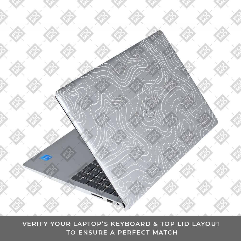 Transparent Abstract Contour Grid Lines Dell Inspiron 3520 Laptop Skin