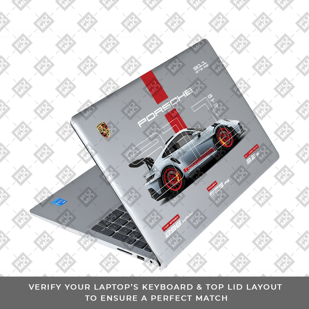 Transparent Porsche 911 Performance Dell Inspiron 3520 Laptop Skin