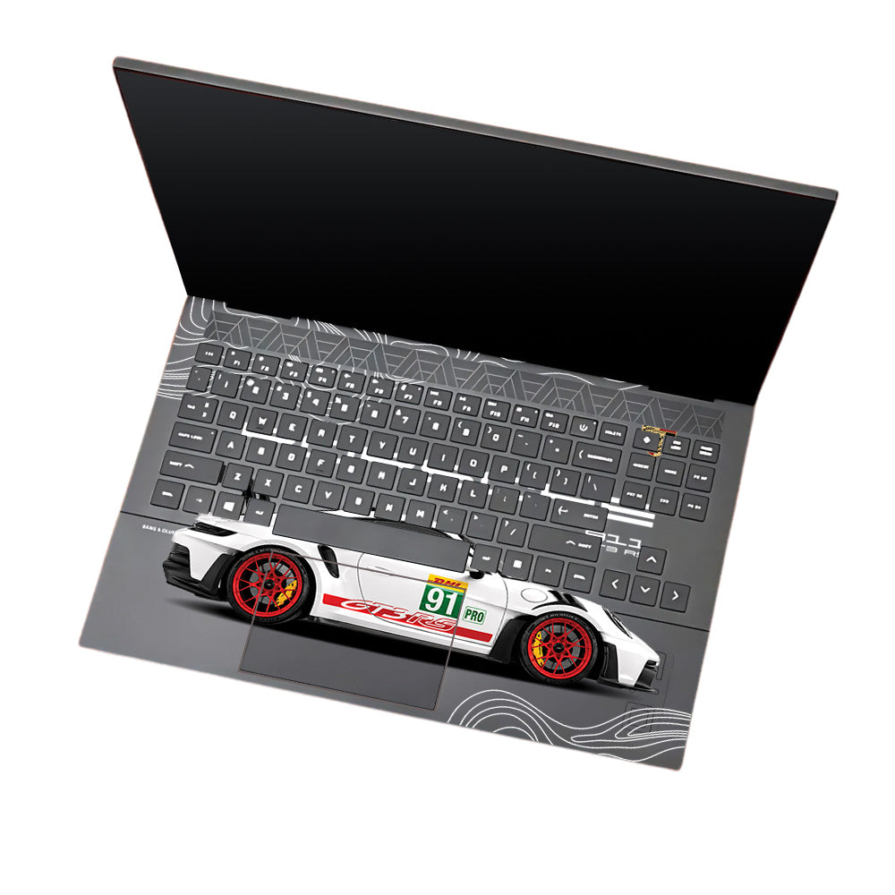 Transparent Porsche GT3 RS Power HP Omen 15 Laptop Skin