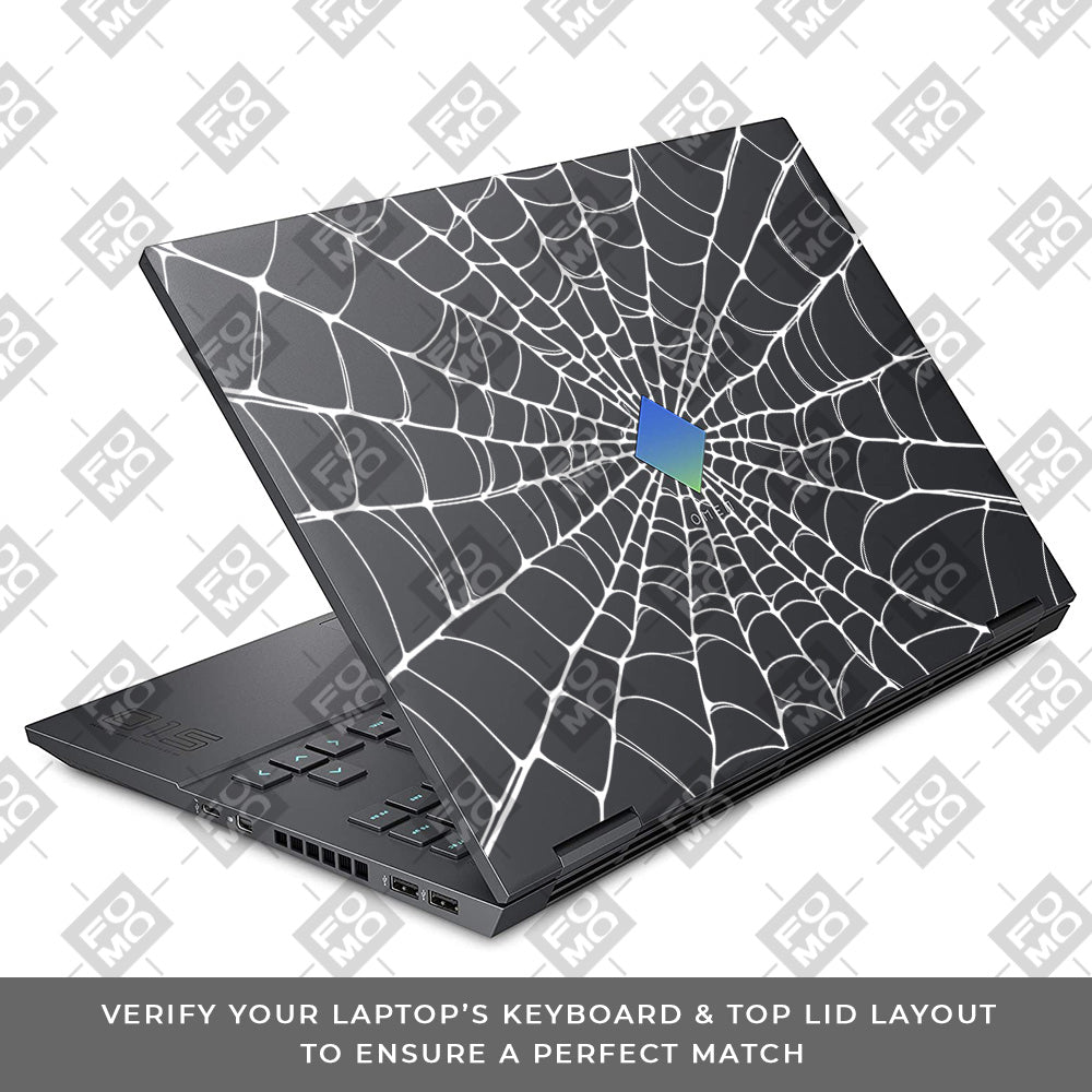 Transparent Spider Web Vortex HP Omen 15 Laptop Skin