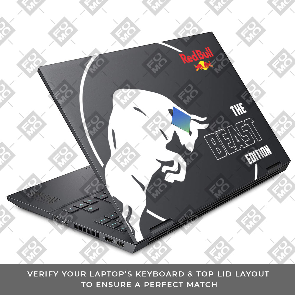 Transparent Red Bull Energy HP Omen 15 Laptop Skin