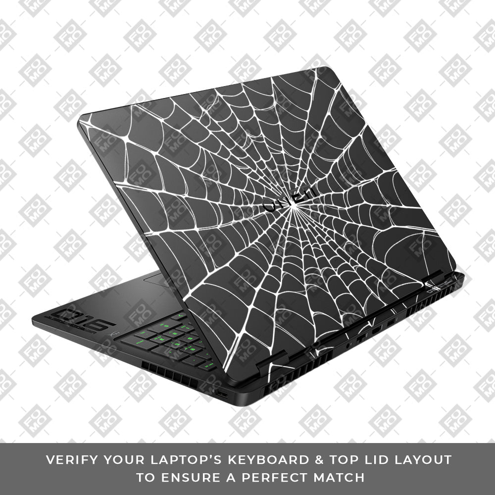 Transparent Spider Web Vortex HP Omen Gaming 16 2025, 2026 Laptop Skin