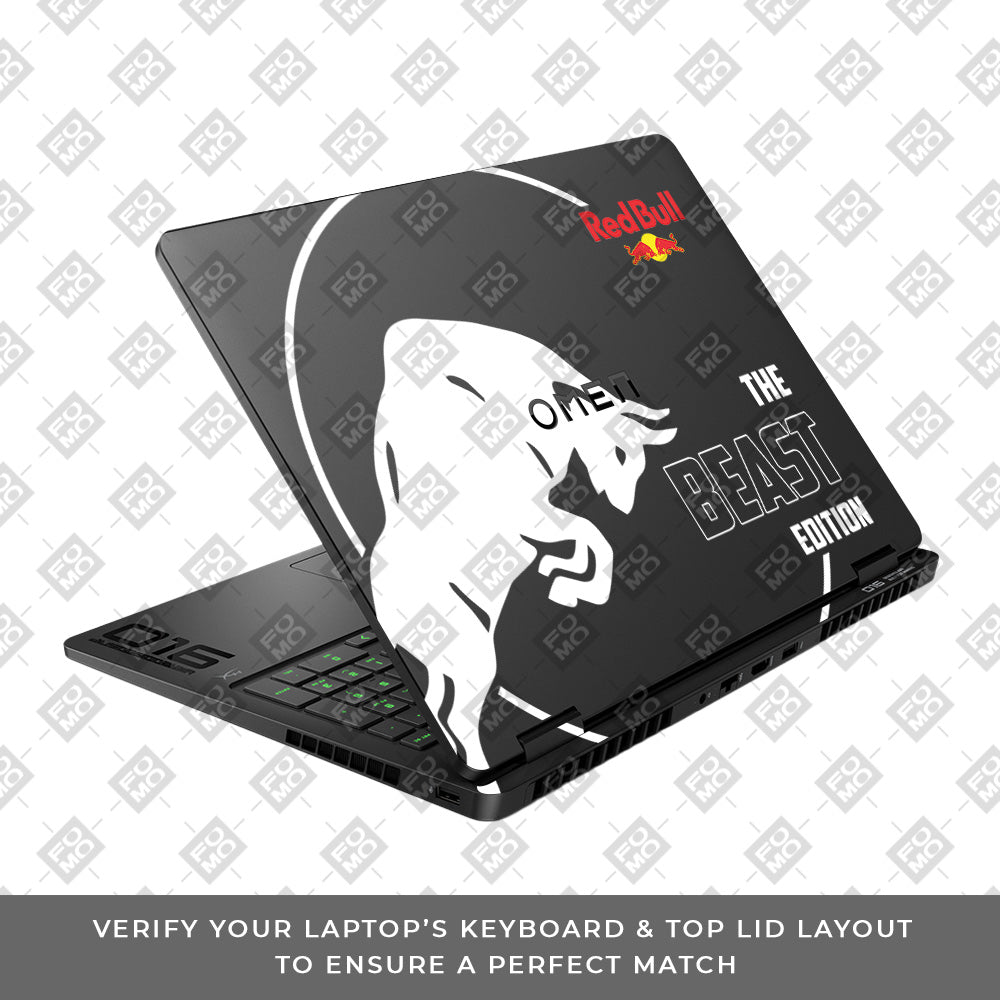Transparent Red Bull Energy HP Omen Gaming 16 2025, 2026 Laptop Skin