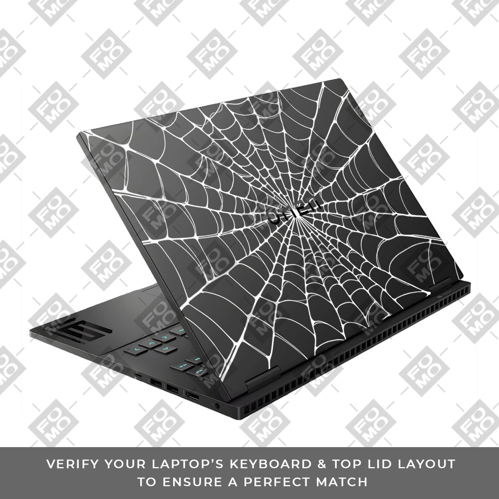 Transparent Spider Web Vortex HP Omen Gaming 16 Laptop Skin