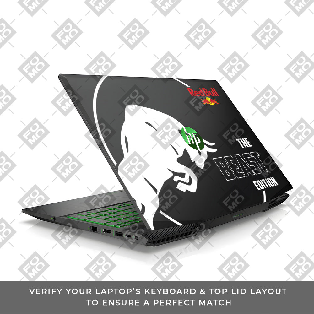 Transparent Red Bull Energy HP Pavilion Gaming 15 CX Series Laptop Skin