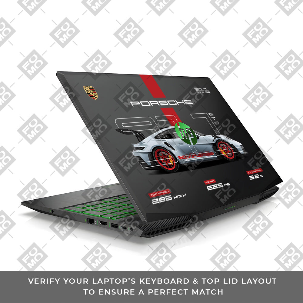 Transparent Porsche 911 Performance HP Pavilion Gaming 15 CX Series Laptop Skin