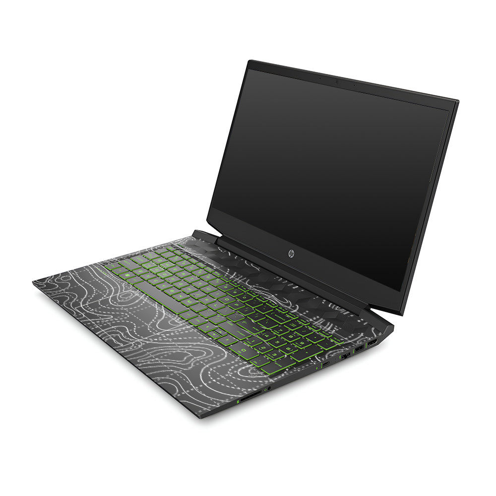 Transparent Abstract Contour Grid Lines HP Pavilion Gaming 15 EC Series Laptop Skin