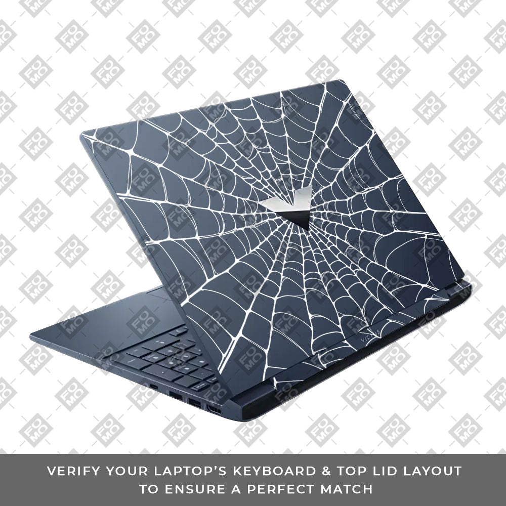 Transparent Spider Web Vortex HP Victus Laptop Skin