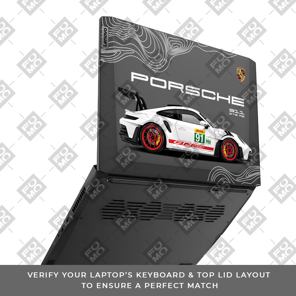 Transparent Porsche GT3 RS Power Lenovo IdeaPad Gaming 3 15ACH6 and 15IHU6 Laptop Skin