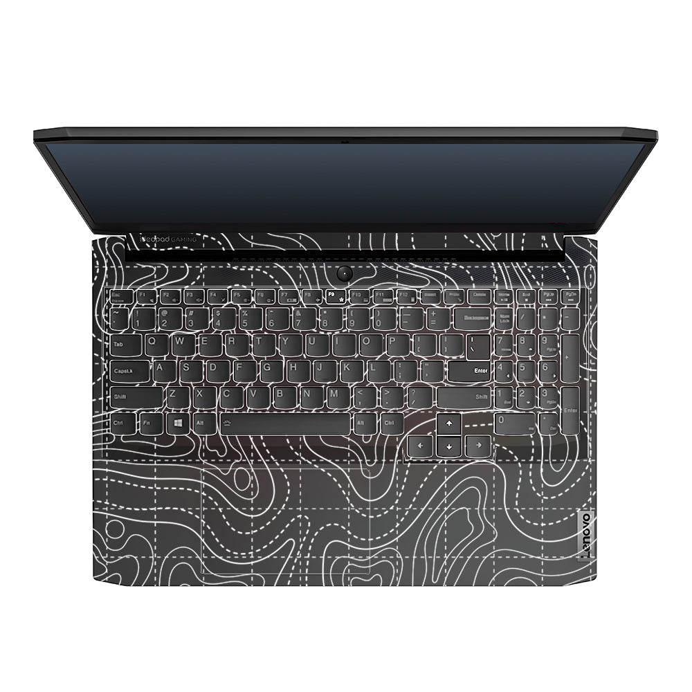 Transparent Abstract Contour Grid Lines Lenovo IdeaPad Gaming 3 15ACH6 and 15IHU6 Laptop Skin