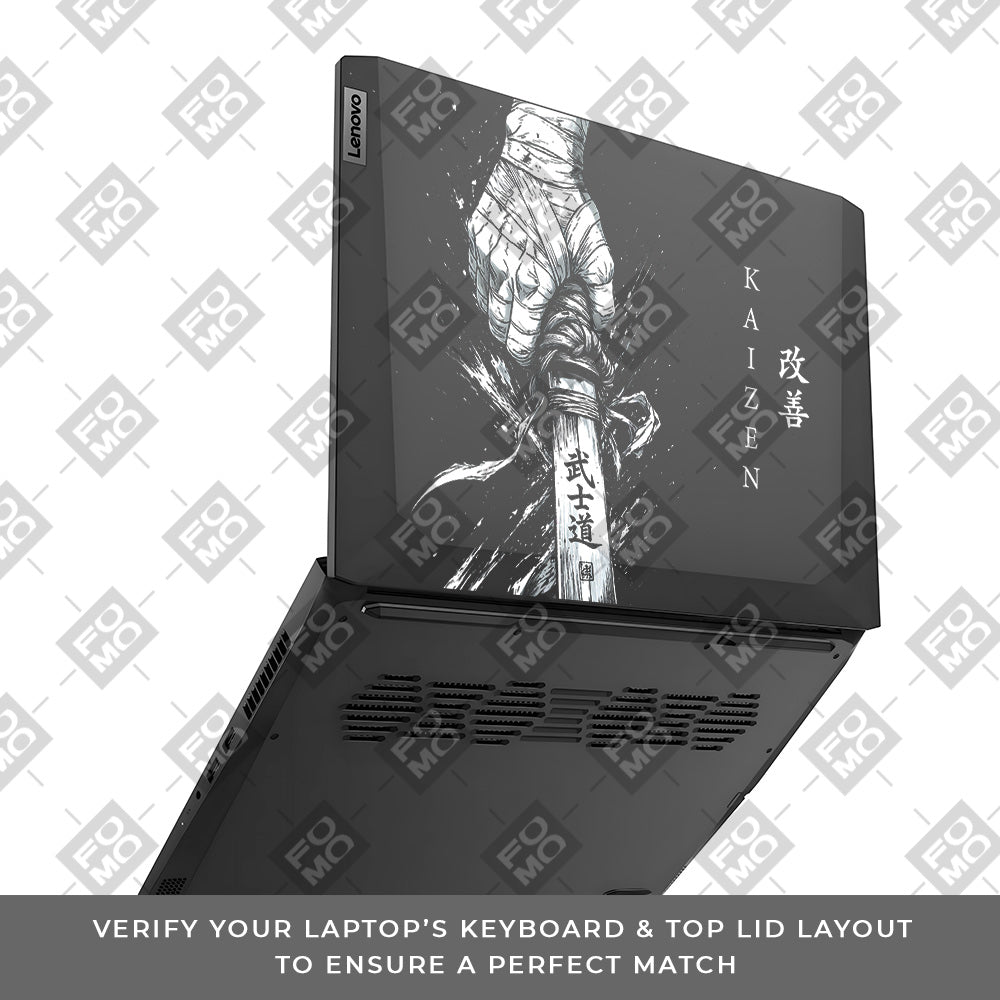 Transparent Kaizen Samurai Sword Lenovo IdeaPad Gaming 3 15ACH6 and 15IHU6 Laptop Skin