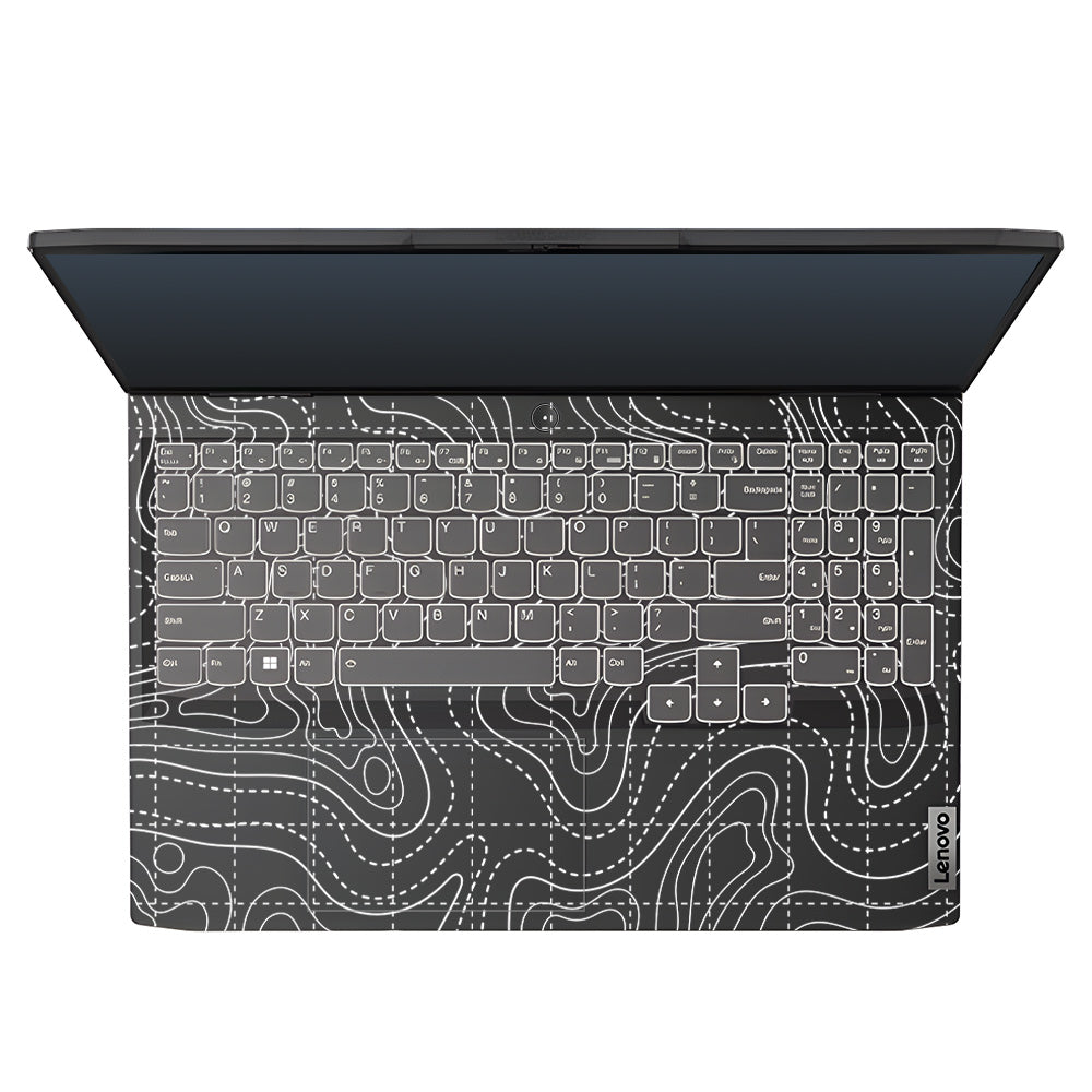 Transparent Abstract Contour Grid Lines Lenovo IdeaPad Gaming 3 15ARH7 and 15IAH7 Laptop Skin