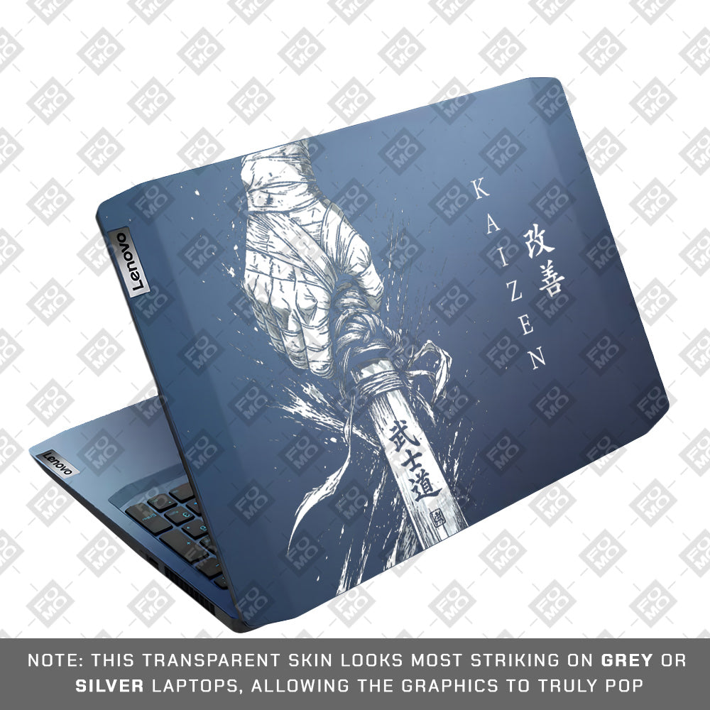 Transparent Kaizen Samurai Sword Lenovo IdeaPad Gaming 3 15ARH05 and 15IMH05 Laptop Skin