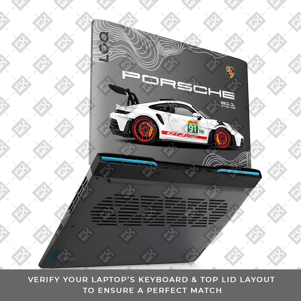 Transparent Porsche GT3 RS Power Lenovo LOQ 2023 15IRH8, 15APH8 Laptop Skin