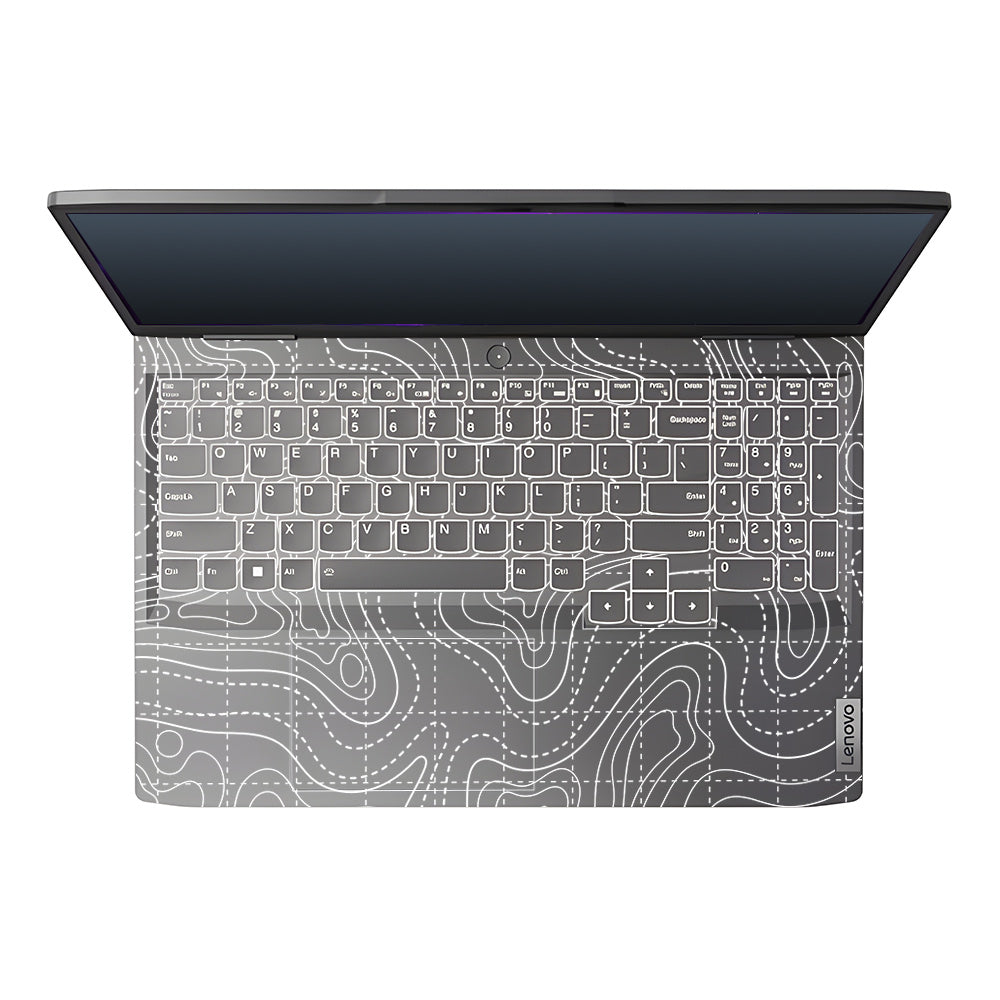 Transparent Abstract Contour Grid Lines Lenovo LOQ 2023 15IRH8, 15APH8 Laptop Skin