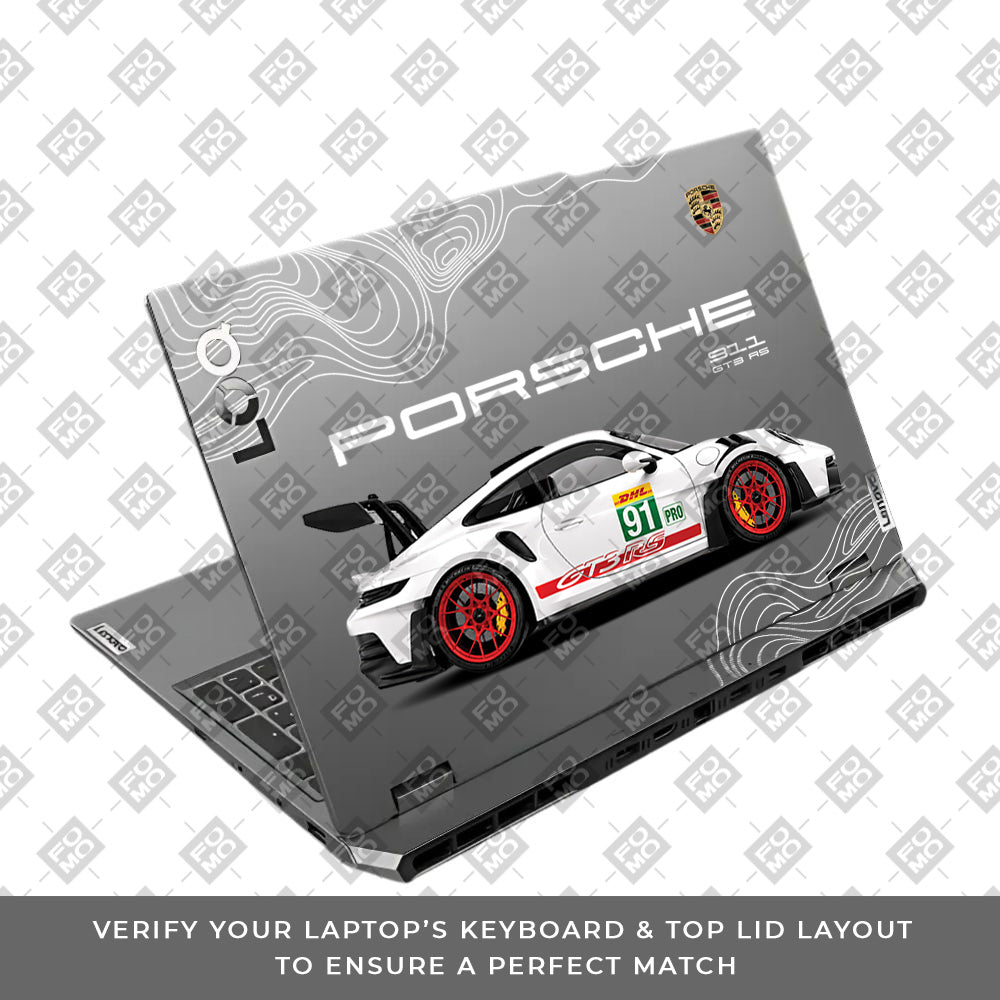 Transparent Porsche GT3 RS Power Lenovo LOQ 2024, 2025 Laptop Skin