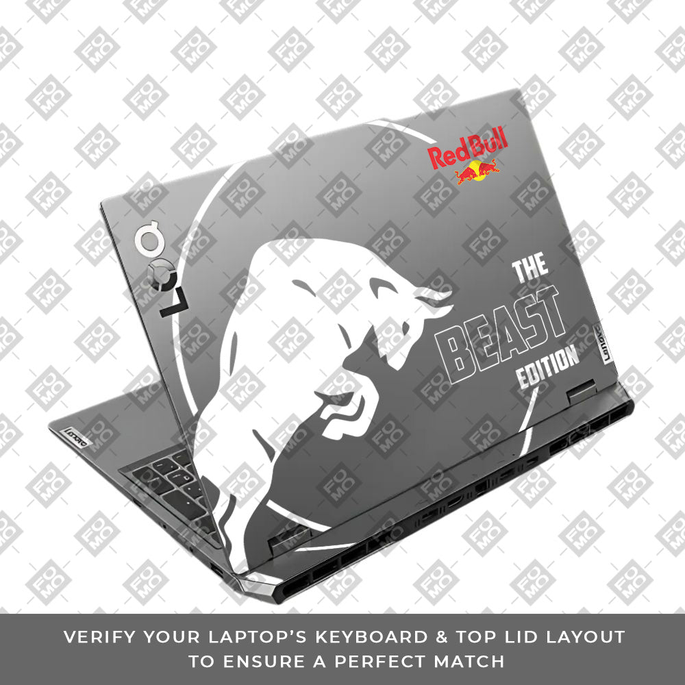 Transparent Red Bull Energy Lenovo LOQ 2024, 2025 Laptop Skin