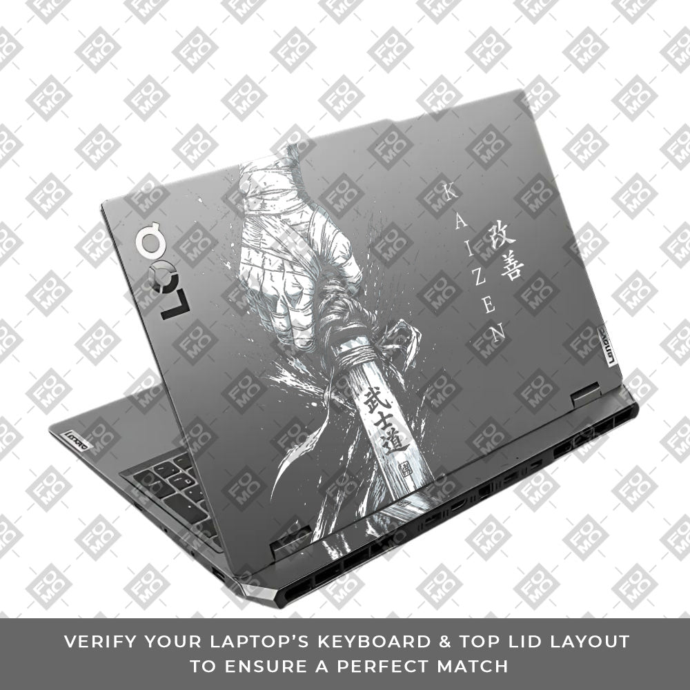 Transparent Kaizen Samurai Sword Lenovo LOQ 2024, 2025 Laptop Skin