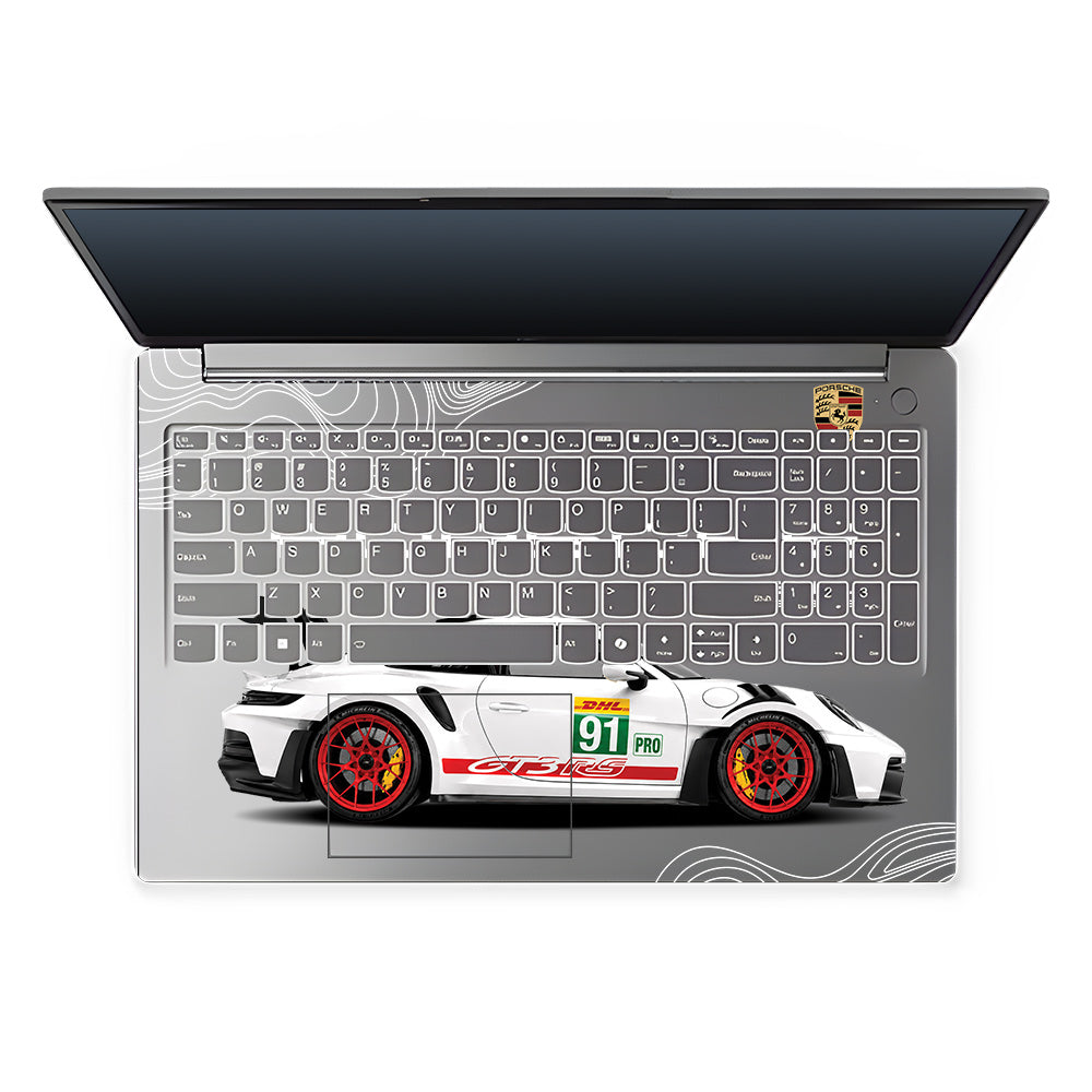 Transparent Porsche GT3 RS Power Lenovo LOQ Essential 15IAX9E Laptop Skin