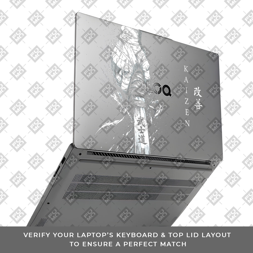 Transparent Kaizen Samurai Sword Lenovo LOQ Essential 15IAX9E Laptop Skin