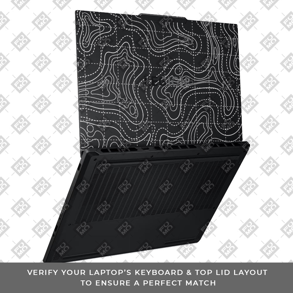 Transparent Abstract Contour Grid Lines Lenovo Legion 5 15AHP10 Laptop Skin