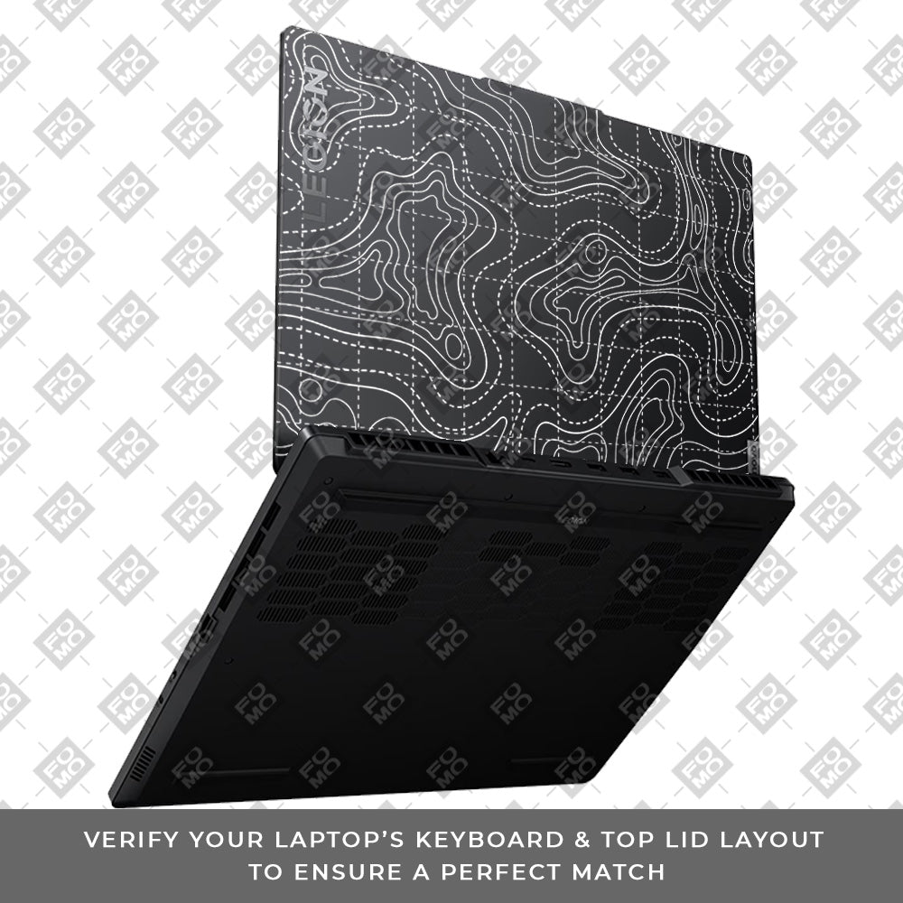 Transparent Abstract Contour Grid Lines Lenovo Legion 5 15ARP8 Laptop Skin