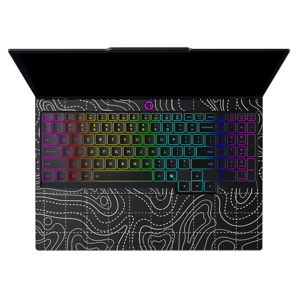 Transparent Abstract Contour Grid Lines Lenovo Legion 5 15IRX10 Laptop Skin